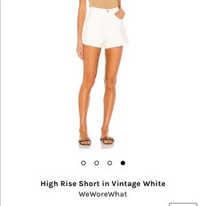 WeWoreWhat high rise vintage white denim shorts - 27